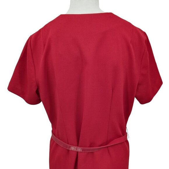 Vintage Handmade Zip Front Belted Embroidered Short Sleeve Mod Dress Size XL? - Picture 10 of 12